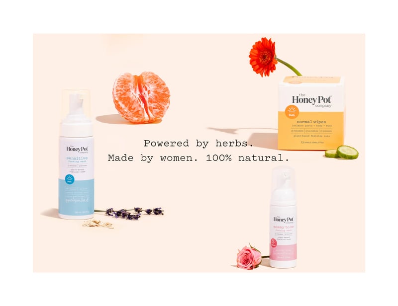 The Honey Pot - products, plants and flowers against a peach background